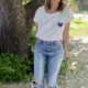 T-chirt cœur dégradé bleu