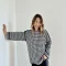 Pull pied de poule beige