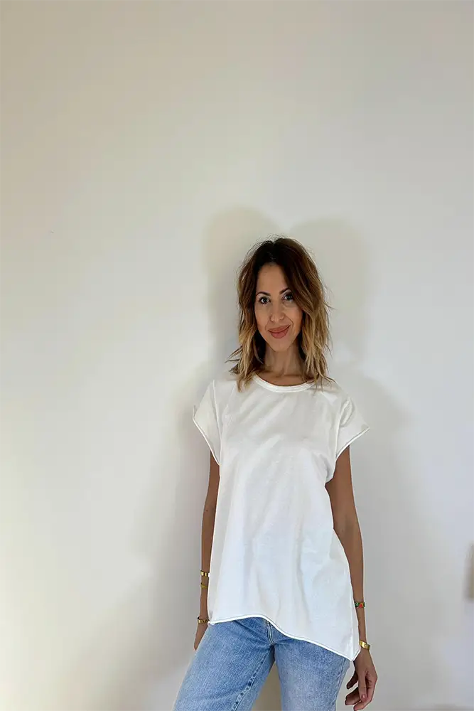 T-shirt blanc classique Long