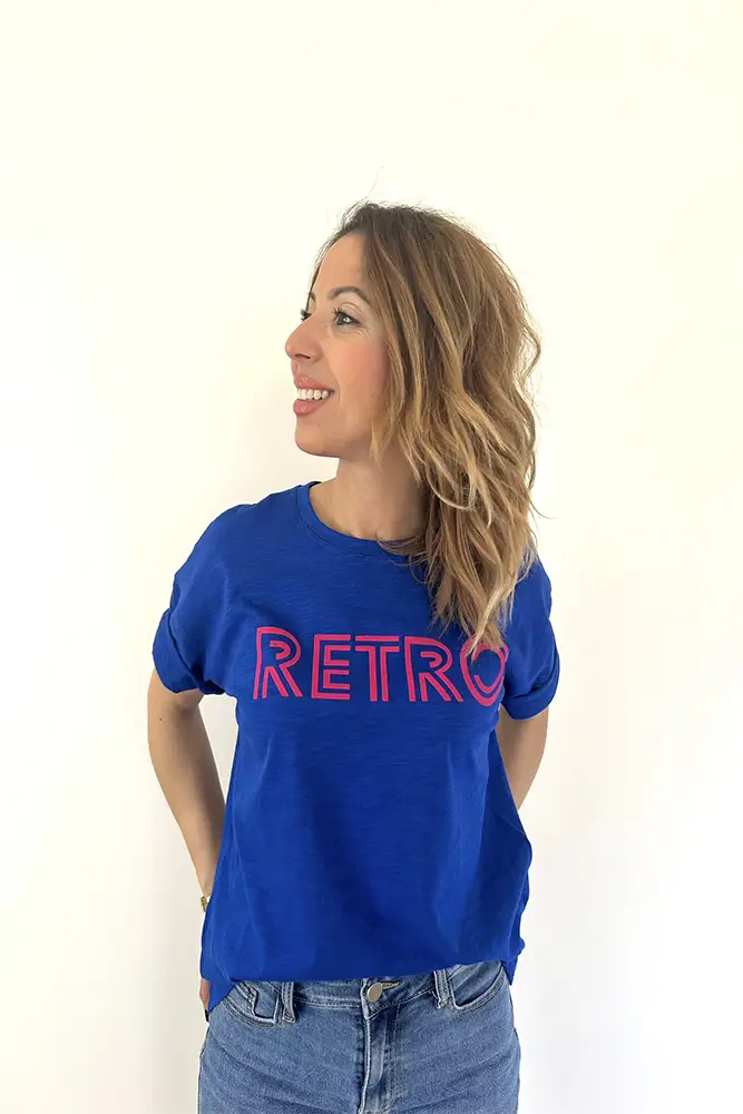 T-shirt Bleu RETRO