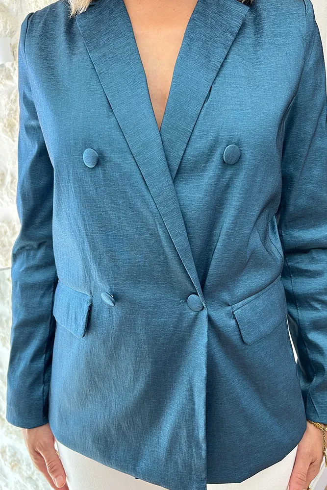 manteau bleu brillant